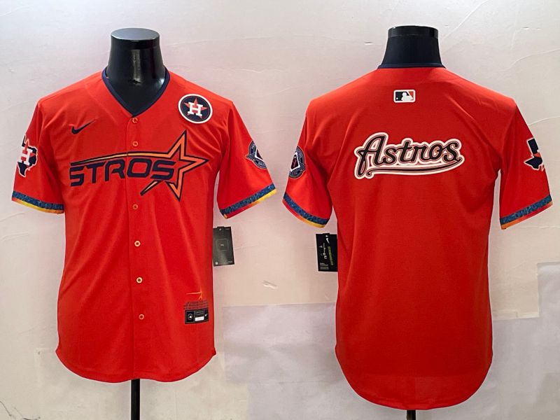 Men Houston Astros Blank Orange Five generation Joint Name 2025 Nike MLB Jersey style 11